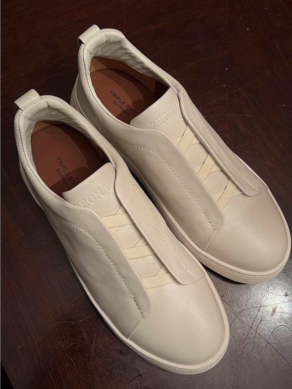 Zegnas Triple Stitch White Size 9 UK Size 10 US